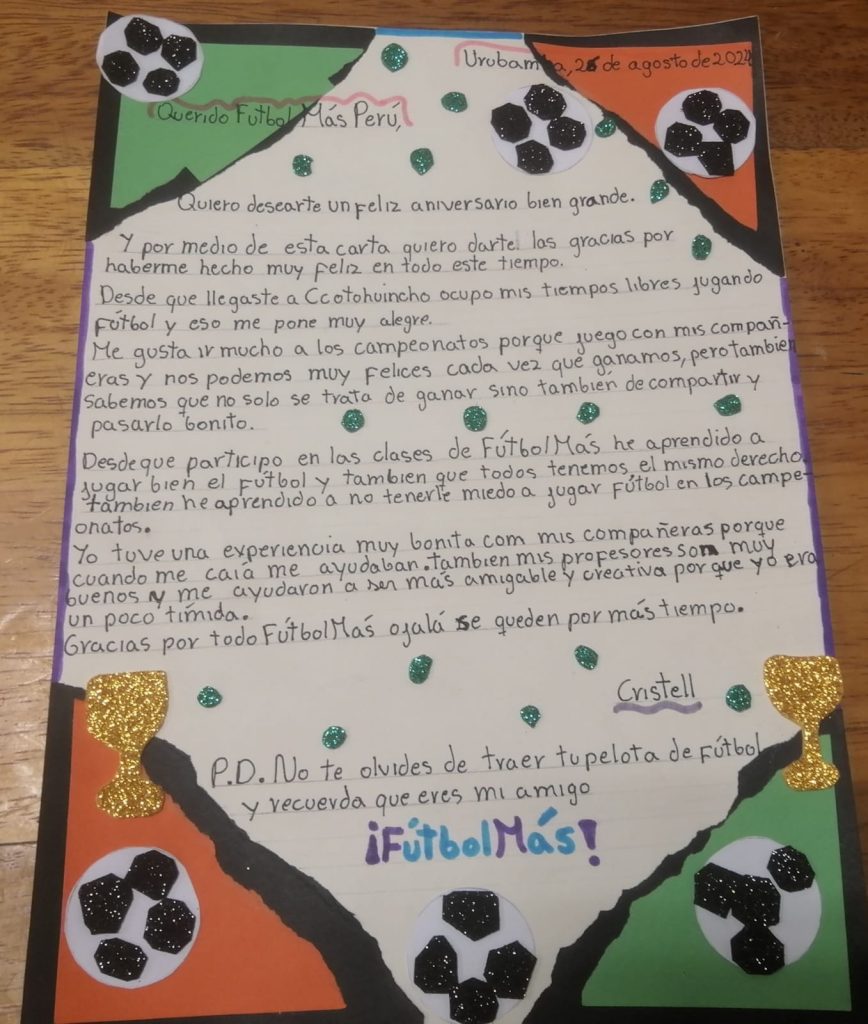 Carta 5 Cusco Futbolmas